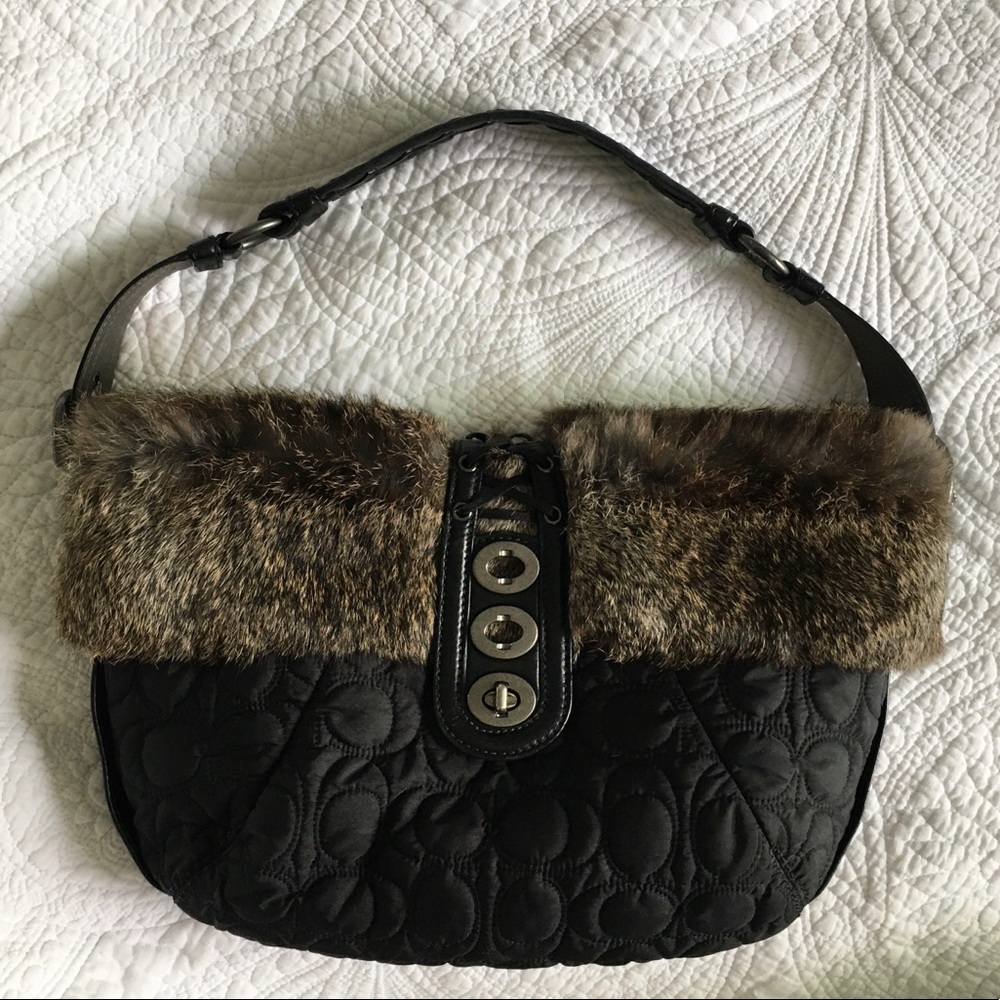 COACH Fur Trimmed Bag